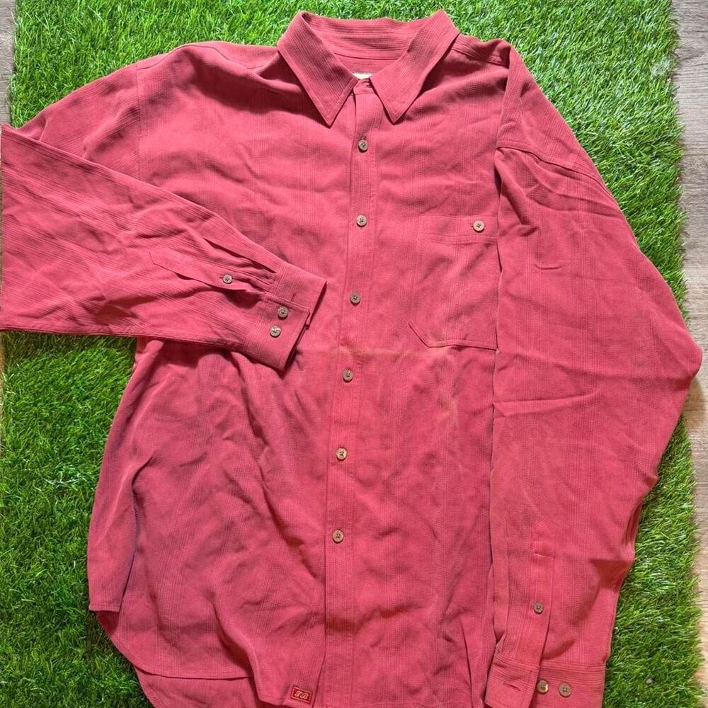Tommy-bahama Men's Red and Burgundy Shirt